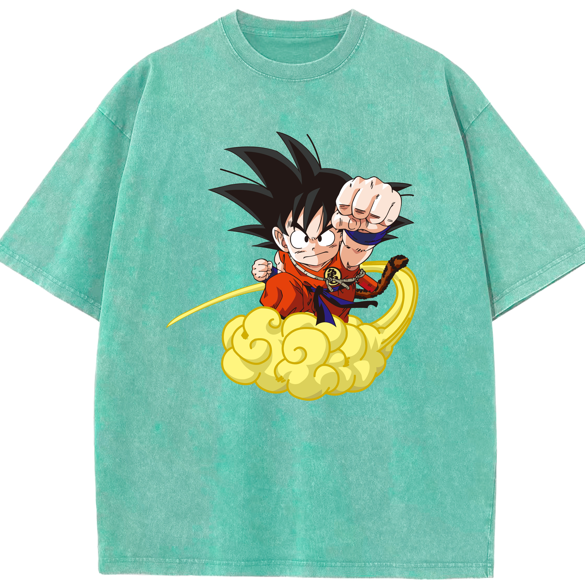 （画像用） ドラゴンボール 孫悟空（そん ごくう）Son Goku カカロット DRAGON BALL Kakarotto 綿100% ヴィンテージ風 半袖Tシャツ（フロントプリント）
